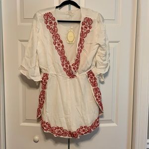 White and red romper